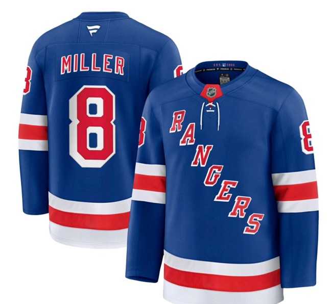 Mens New York Rangers #8 J.T. Miller Royal 2024-25 Home Stitched Jersey Dzhi